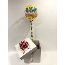 Happy Birthday Yellow Deco Bubble Balloon in a Box